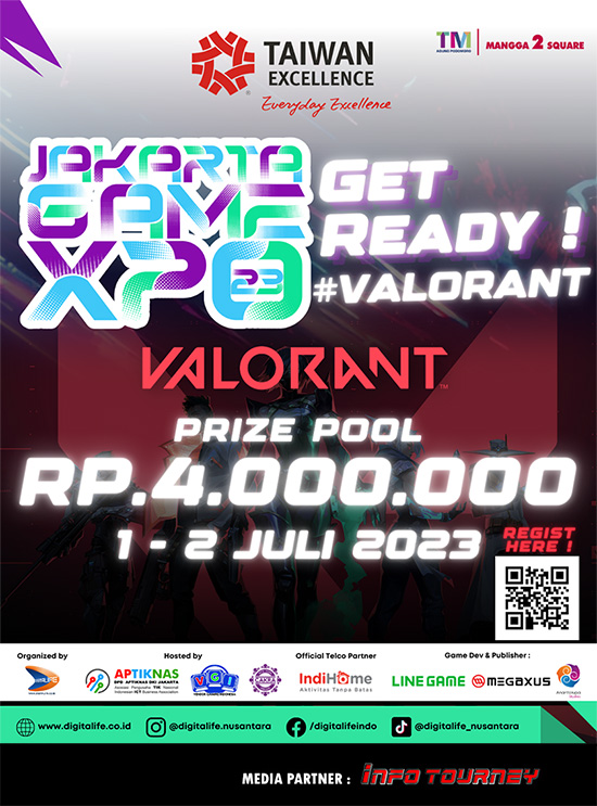 turnamen valorant juli 2023 jakarta game expo 2023 poster