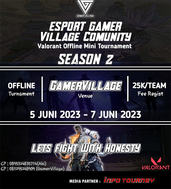 turnamen valorant juni 2023 gamer village season 2 poster