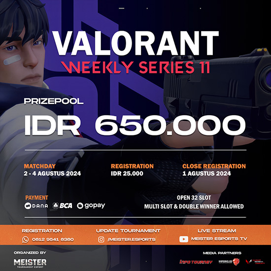turnamen valorant agustus 2024 meister weekly 2024 series 11 poster