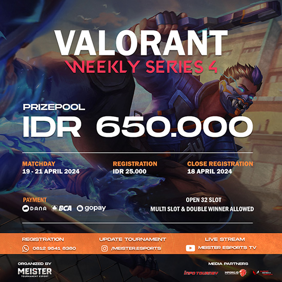 turnamen valorant april 2024 meister weekly 2024 series 4 poster