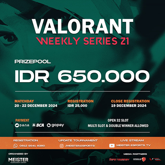 turnamen valorant desember 2024 meister weekly 2024 series 21 poster
