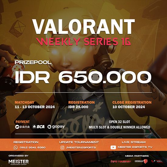 turnamen valorant oktober 2024 meister weekly 2024 series 16 poster