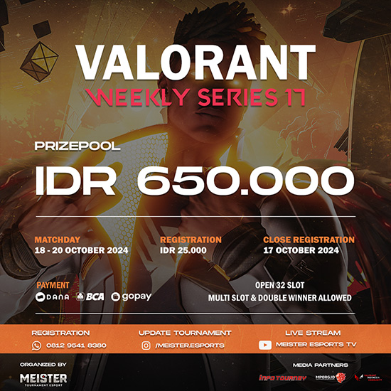 turnamen valorant oktober 2024 meister weekly 2024 series 17 poster