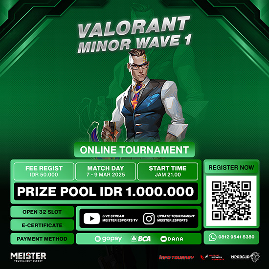 turnamen valorant maret 2025 maret wave 1 poster