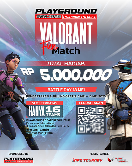 turnamen valorant mei 2025 playground fun match poster