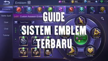 Guide Mobile Legends - Panduan Lengkap Sistem Emblem Terbaru (Status, Talent, Dan Biaya)